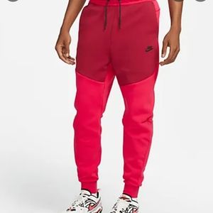 Nike tech fleece pants size medium red